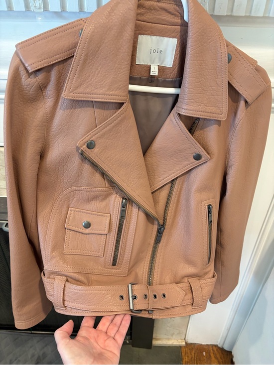 Joie Jackets & Blazers - Joie Women's Leather Moto grunge Biker Jacket New Dusty pink size Small Designer